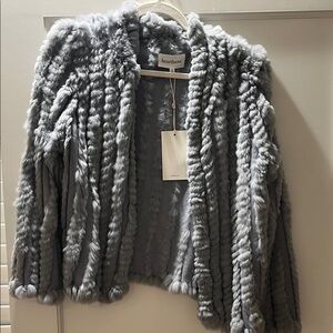Heartloom Charcoal Rabbit Fur Jacket